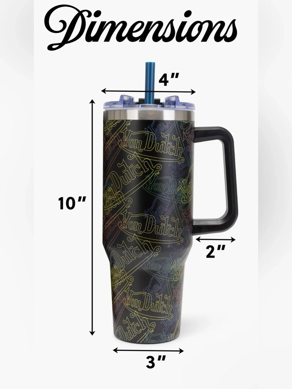 Von Dutch 40oz Double Walled Insulated Stainless Steel Tumbler